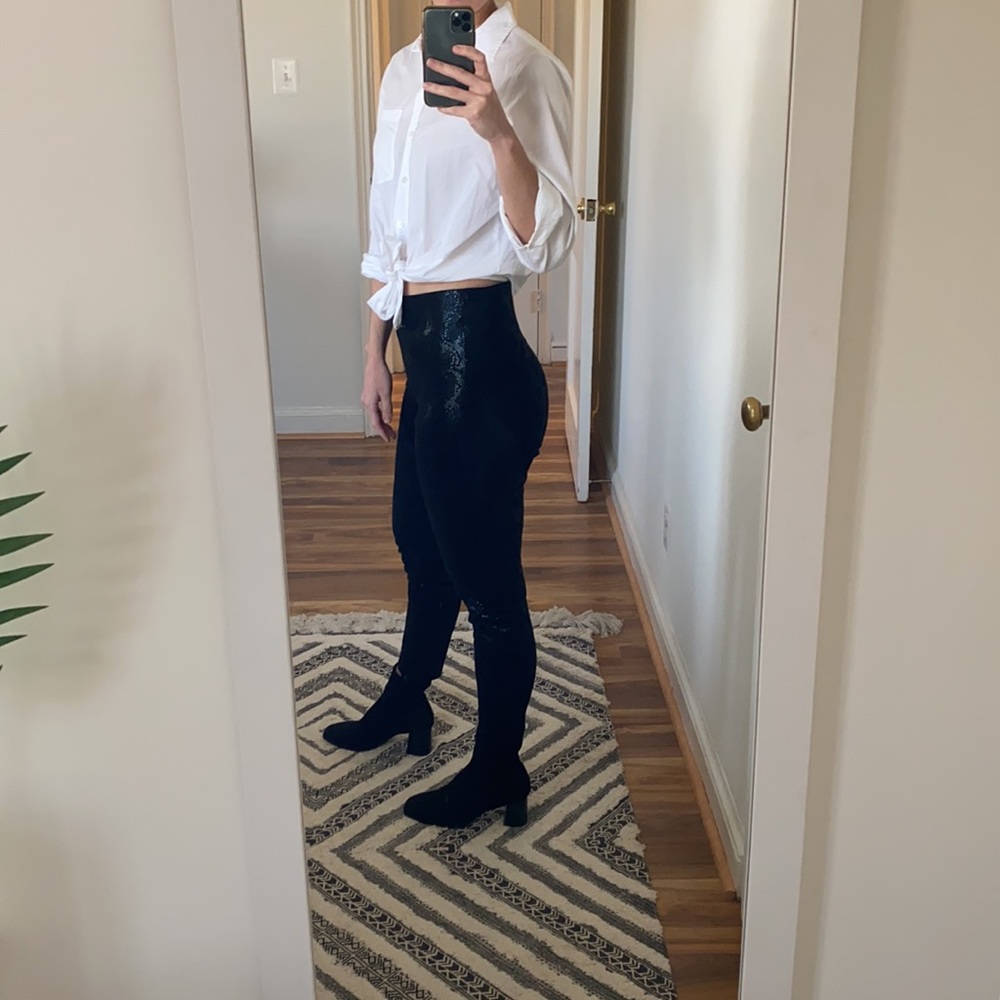 Faux Snake-skin Printed Pants